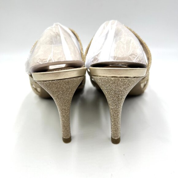 Lifestride Womens Size 7.5 Marquee Platino‎ Gold Dress Sandals Heels Shoes NEW - Picture 6 of 14